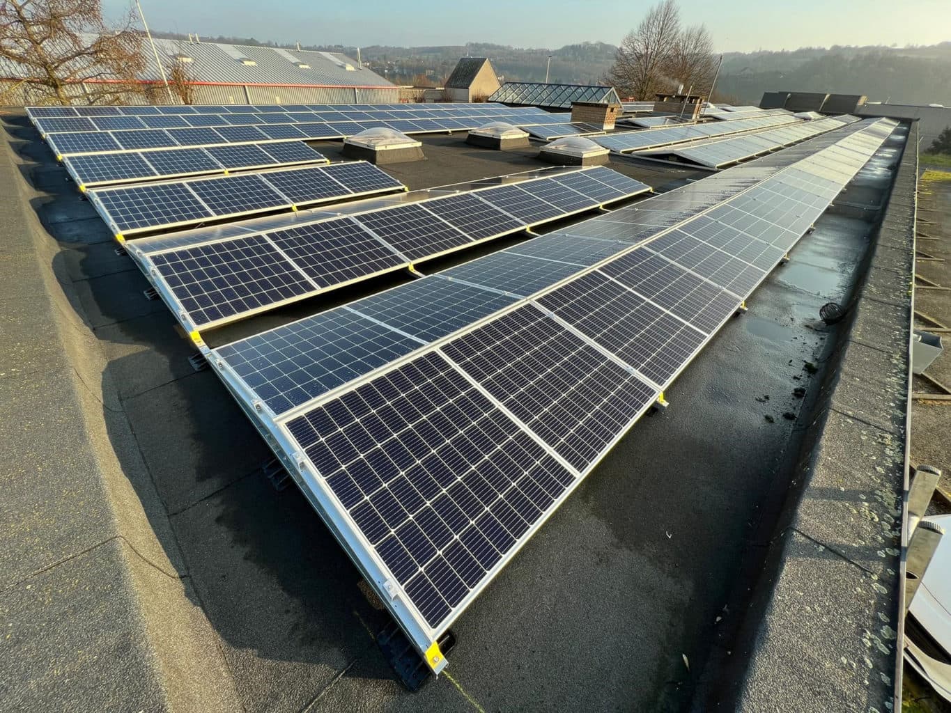 Some news about our installation of photovoltaic panels on the roof of the Belgian factory